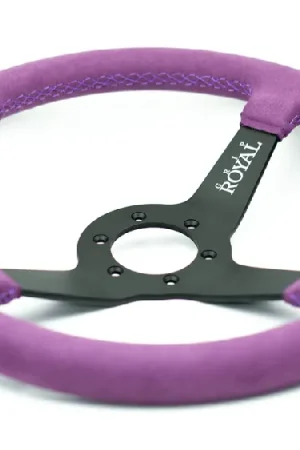 Grip Royal Brute 350mm Deep Dish Steering Wheel w/ Purple Suede Grip and Purple Stitching Exclusive