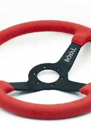 Grip Royal Brute 350mm Deep Dish Steering Wheel w/ Red Suede Grip, and Red Stitching Limited Offer