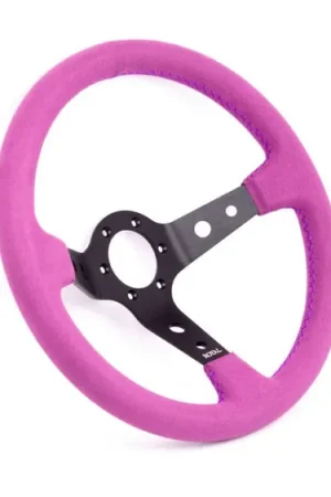 Must Have Grip Royal Club 350mm Deep Dish Steering Wheel w/ Purple Suede Grip, and Purple Stitching