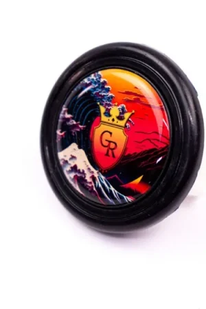 Price Drop Grip Royal Horn Button Great Wave Full Color Sunset