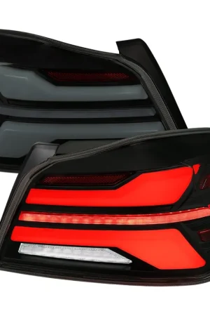 Don’t Miss Out Spec-D New EraStyle Sequential LED Tail Lights Gloss Black Housing w/ Smoked Lens and White Bar 2015-2021 WRX / 2015-2021 STI