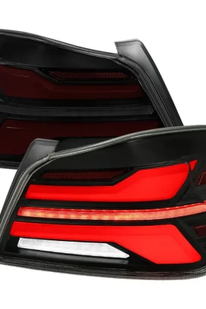Special Offer Spec-D New Era Style Sequential LED Tail Lights Matte Black Housing w/ Smoke Lens and Red Bar 2015-2021 WRX / 2015-2021 STI