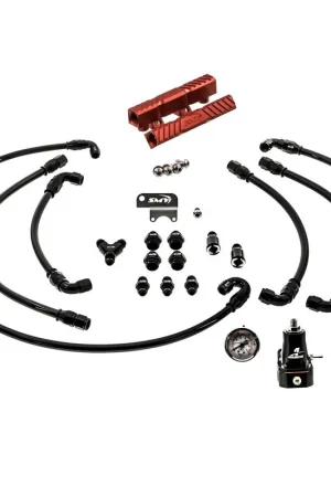 Mega Sale SMY V2 MAX Top Feed PTFE Fuel Line Kit w/ Red Fuel Rails & Fuel Pressure Regulator 2008-2014 WRX / 2008-2021 STI