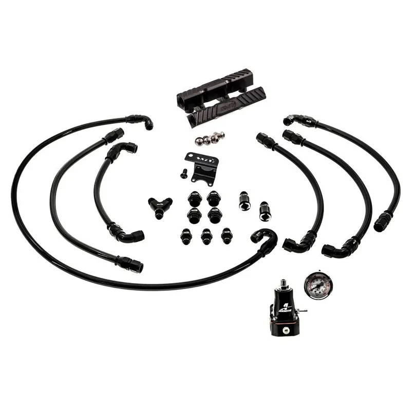 Limited Offer SMY V2 MAX Top Feed PTFE Fuel Line Kit w/ Black Fuel Rails & Fuel Pressure Regulator 2008-2014 WRX / 2008-2021 STI