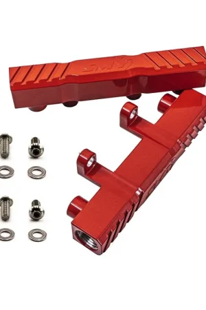 SMY Top Feed Aluminum Fuel Rails Gloss Red 2002-2014 WRX / 2007-2021 STI / 2008-2012 LGT / 2006-2013 FXT Brand New