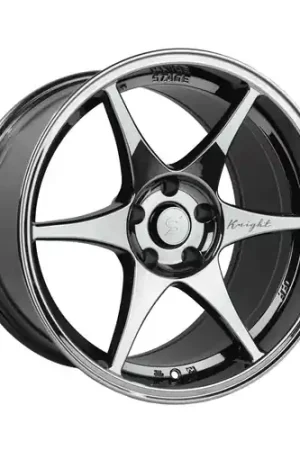Same Day Shipping Stage Wheels Knight 5x114.3 18x9.5 +22 Black Chrome