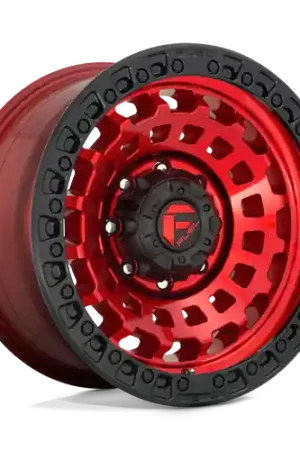 Budget Fuel 1PC D632 ZEPHYR 5X127 17X9 -12 CANDY RED BLACK BEAD RING