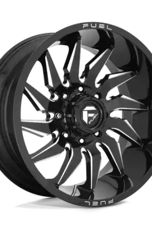 Fuel 1PC D744 SABER 8X170 20X9 +20 GLOSS BLACK MILLED Seasonal Sale