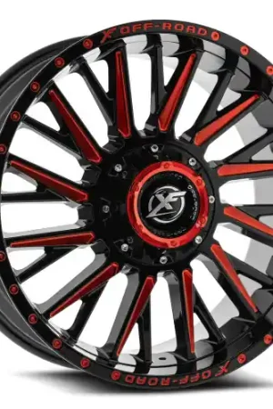 XF Off-Road XF-226 5x127/5x139.7 20x9 +0 Gloss Black & Red Milled Genuine