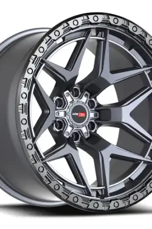 Vortek VRT-603 6x135/6x139.7 20x10 -12 Matte Titanium With Black Bead Ring Money Back Guarantee