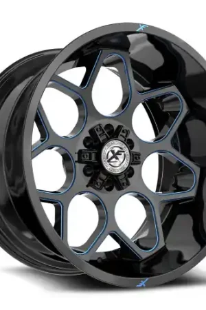 XF Off-Road XF-233 5x127/5x139.7 20x10 -24 Gloss Black & Blue Milled Original