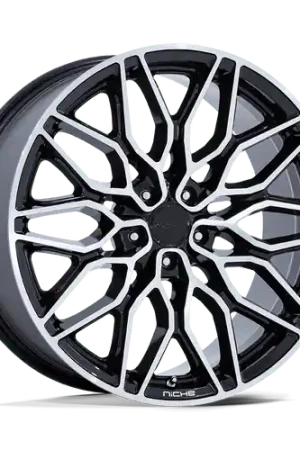 Worldwide Shipping Niche 1PC NC277 CALABRIA 5 5X120 22x9 +27 GLOSS BLACK MACHINED