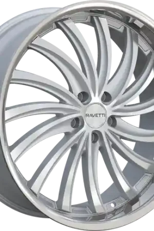 RAVETTI M14 5X120 20x8.5 +15 SILVER BRUSHED STAINLESS LIP Wholesale