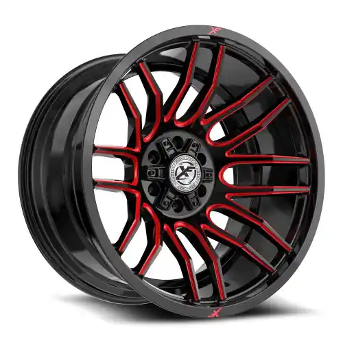 No Minimum Order XF Off-Road XF-232 5x127/5x139.7 24x14 -76 Gloss Black & Red Milled