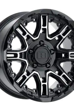 Level 8 SLINGSHOT 8X180 22X11.5 -44 GLOSS BLACK W/ MACHINED FACE Fresh Stock