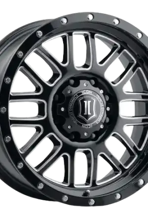 Money Back Guarantee Icon Alloys ALPHA 8x165.1 20x9+19 Gloss Black/Milled Windows