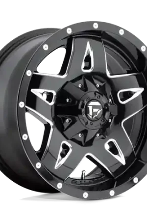 Fuel 1PC D554 FULL BLOWN 5X114.3/5X127 18X9 -12 GLOSS BLACK MILLED Clearance