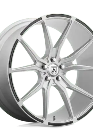 Bargain Asanti Black ABL-13 VEGA 5X112 22X9 +32 BRUSHED SILVER W/ CARBON FIBER INSERTS