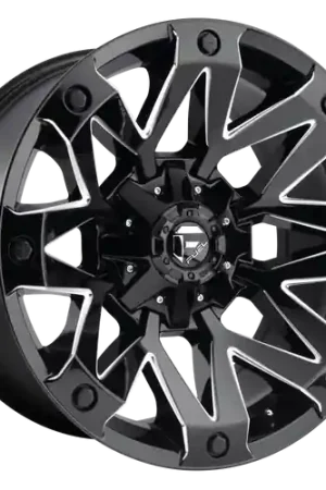 Fuel 1PC D555 AMBUSH 8X165.1 20X9 +1 GLOSS BLACK MILLED Premium