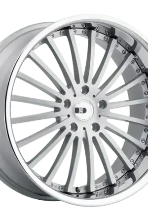 Professional Grade XO NEW YORK 5X130 22X10.5 +40 MATTE SILVER W/ BRUSHED FACE & STAINLESS STEEL LIP