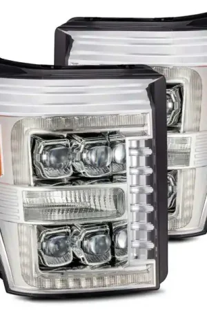 Limited Edition AlphaRex 11-16 Ford F-350 SD NOVA LED Proj Headlights Plank Style Chrm w/Activ Light/Seq Signal