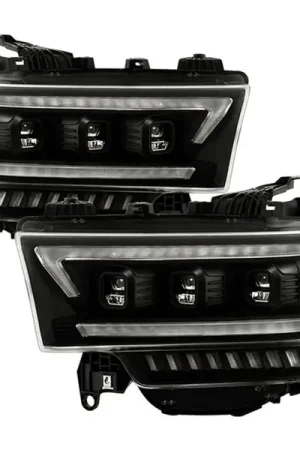 Spyder 19-22 Dodge Ram 2500/3500 (Halogen Model Only) Proj. Headlights (PRO-YD-DR19HDHALAP-SEQ-BK) Reduced Price