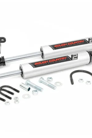 V2 Steering Stabilizer Dual 20-Up Jeep Gladiator JT/18-22 Wrangler JL Rough Country Hassle-Free Returns