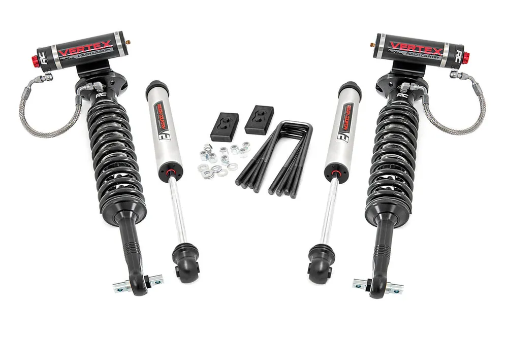 No Minimum Order 2.0 Inch Ford Leveling Lift Kit w/ Vertex and V2 Shocks (14-20 F-150) Rough Country