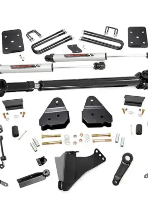 6 Inch Ford 4-Link Suspension Lift Kit w/Front Drive Shaft & V2 Shocks 17-19 F-250/350 4WD Diesel Rough Country Wholesale