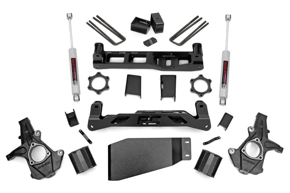 5 Inch Suspension Lift Kit w/N3 Shocks 07-13 Silverado/Sierra 1500 4WD Rough Country Latest