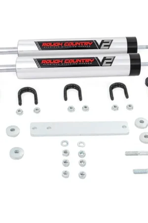 V2 Steering Stabilizer Dual 80-96 Ford Bronco/F-150 Rough Country Free Returns