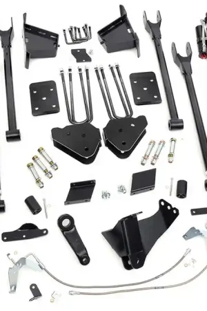 6 Inch Ford 4-Link Suspension Lift Kit Vertex Reservoir Shocks 11-14 F-250 4WD Overloads Rough Country Save Now