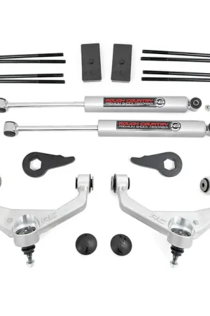 3.5 Inch Lift Kit Knuckle with N3 Shocks 11-19 Chevy/GMC 2500HD/3500HD Rough Country Hassle-Free Returns