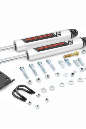 V2 Steering Stabilizer Dual 10-13 Ram 2500/10-12 3500 4WD Rough Country Clearance