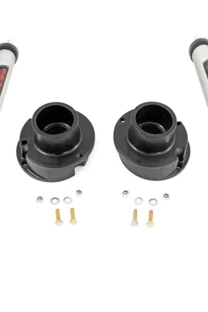 2.5 Inch Ram Leveling Kit w/ V2 Shocks Leaf Spring For 14-Up 2500/3500 4WD Rough Country Wholesale