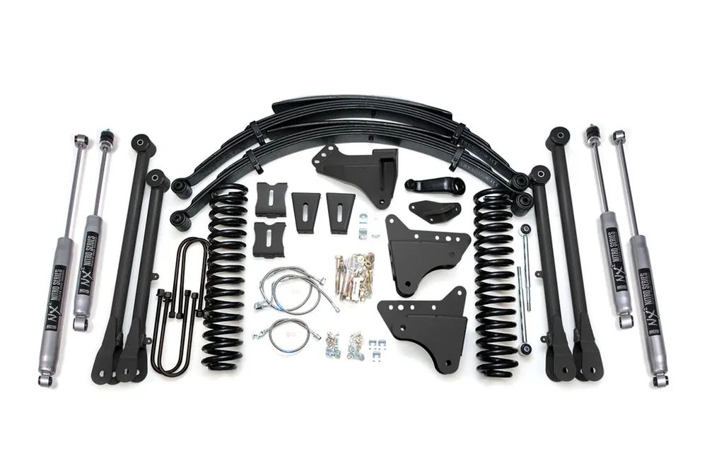 8 Inch Lift Kit w/ 4-Link | Ford F250/F350 Super Duty (05-07) 4WD | Diesel Hassle-Free Returns