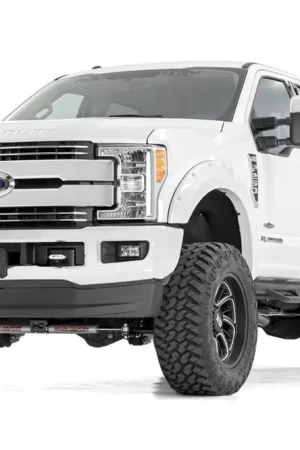 4.5 Inch Suspension Lift Kit w/V2 Shocks w/Front Drive Shaft 17-19 F-250/350 4WD Diesel Rough Country Latest