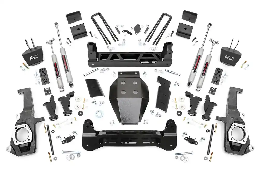 Shop Now 5.0 Inch GM Torsion Bar Drop Suspension Lift Kit (11-19 2500HD/3500HD) Rough Country