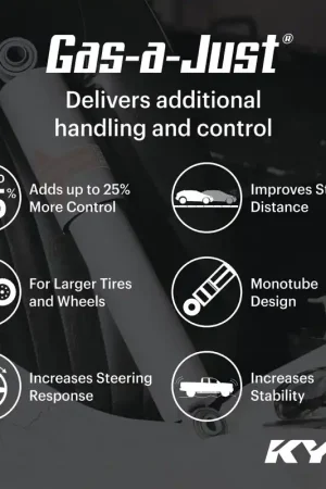 KYB 18-24 Jeep Wrangler (2-3in Lift) Gas-A-Just Gas Shock - Front Free Shipping