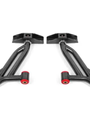 BMR 10-14 Ford Mustang Non-Adj. Lower A-Arms Delrin/Rod w/ 19mm Tall Ball Joint - Black Hammertone Premium