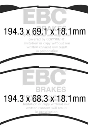 Time-Limited EBC 15+ Ford F150 2.7 Twin Turbo (2WD) Yellowstuff Front Brake Pads