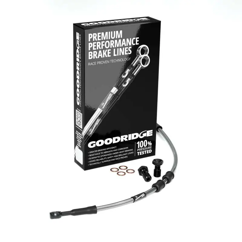 Goodridge 04-31 HD XL50/XL883C +10in Clear Brake Line Kit w/Stainless Steel Fittings Buy Direct
