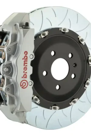 Original Brembo 14-18 1500 Sierra w/ Alum Fr Knuckl Fr GT BBK 6Pis Cast 2pc 380x34 2pc Rtr Slot Type3-Silver