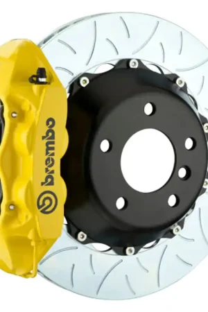 In Demand Brembo 14+ Mini Cooper Front GT BBK 4 Piston Cast 345x28 2pc Rotor Slotted Type3- Yellow