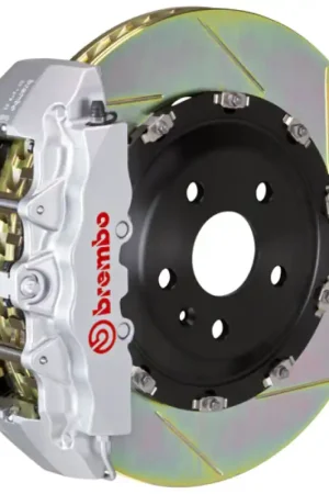 Low Price Brembo 02-07 Spyder/04-07 GranSport Front GT BBK 6 Pist Cast 380x34 2pc Rotor Slotted Type1-Silver
