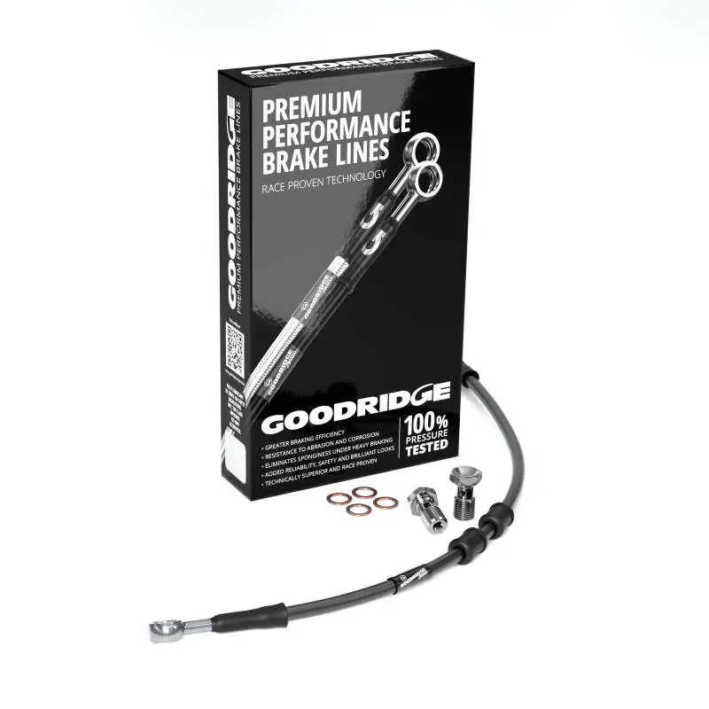 Goodridge 91-92 HD FXDB-S +2in Black Brake Line Kit w/Stainless Steel Fittings Latest