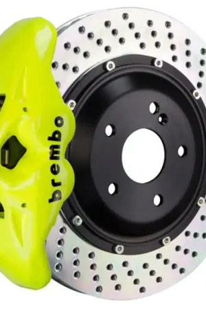 Professional Grade Brembo 23+ Z (RZ34) Rear GT BBK 4 Piston Cast 380x28 2pc Rotor Drilled- Fluo. Yellow