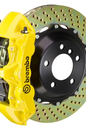 Popular Brembo 16-18 Focus RS Front GT BBK 6 Piston Cast 380x32 2pc Rotor Drilled- Yellow