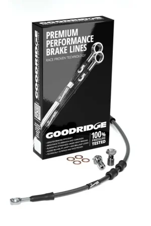 Goodridge 11-14 HD FLSTC (w/ABS) -2in Black Brake Line Kit w/Stainless Steel Fittings Modern