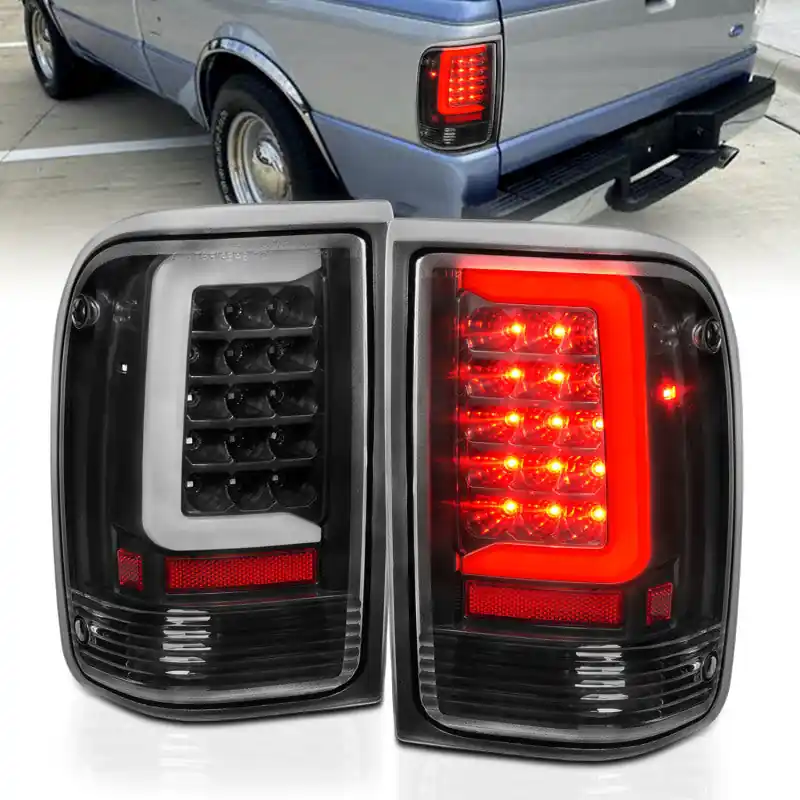 While Supplies Last ANZO 1993-1997 Ford Ranger LED Tail Lights w/ Light Bar Black Housing Clear Lens